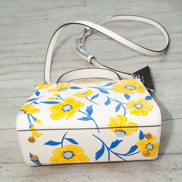 NWT kate spade Katy Sunshine Floral Textured Leather Top Handle Bag with Dustbag - Picture 12 of 15